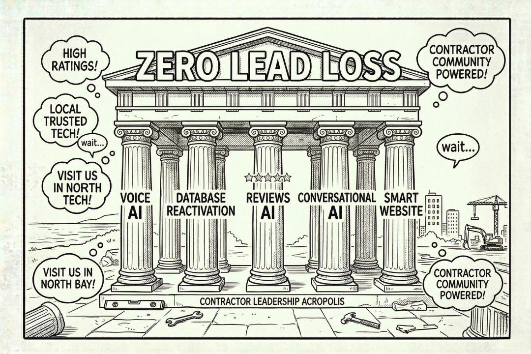 Five pillars supporting Zero Lead Loss - Voice AI, Database Reactivation, Reviews AI, Conversational AI, Smart Website