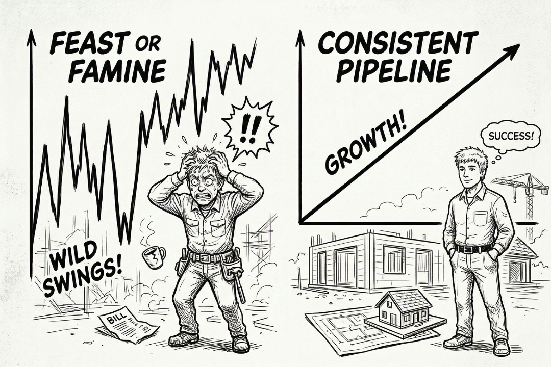 Feast or Famine vs Consistent Pipeline comparison